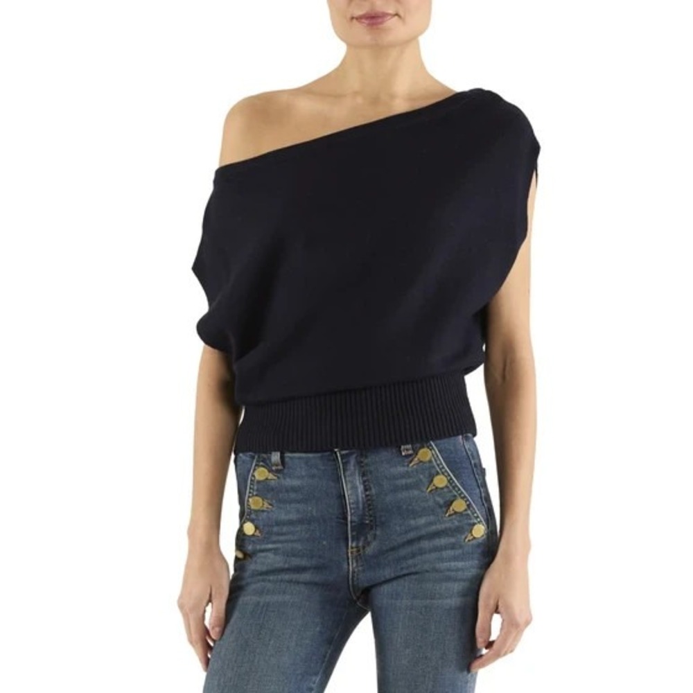 Ramy Brook Women´s Black Chet Merino Off-The-Shoulder Sweater